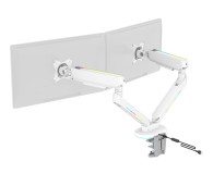 Deltaco Podwójny uchwyt GAM-135-W RGB - Biały - 1115379 - zdjęcie 2